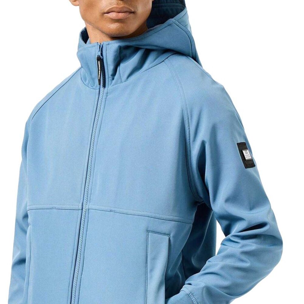 Weekend Offender Mens Sulta Woven Softshell Bomber Jacket / Blue - Picture 4 of 4
